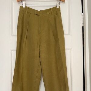Mara Hoffman sample linen Olive Green brown mustard Pants 28” waist